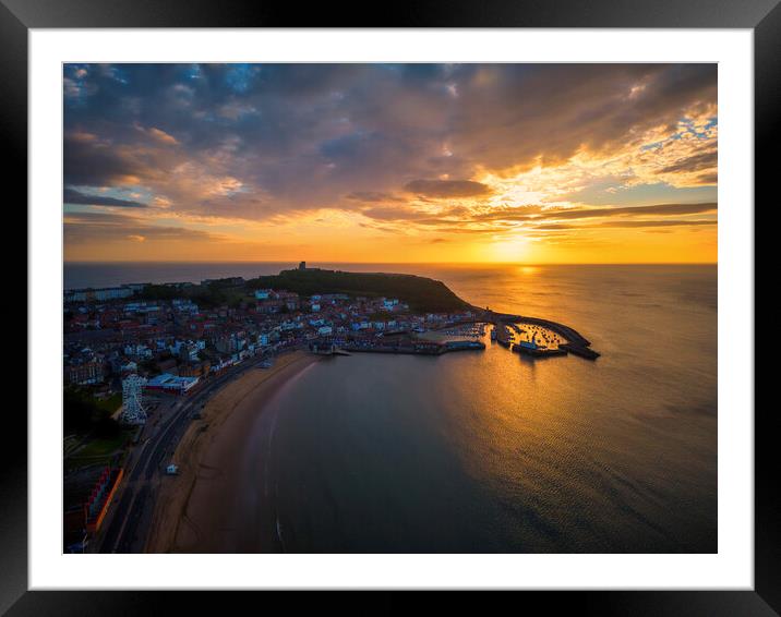 Scarborough Sunrise from Above Framed Mounted Print by Tim Hill