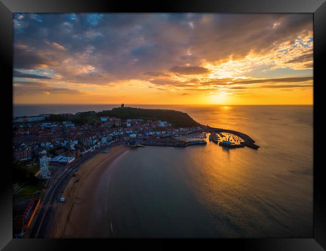 Scarborough Sunrise from Above Framed Print by Tim Hill