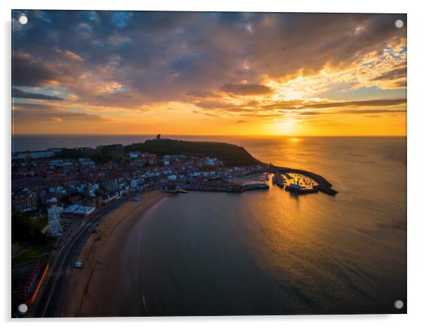 Scarborough Sunrise from Above Acrylic by Tim Hill