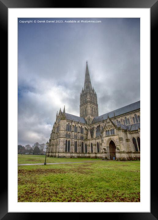 Majestic Salisbury Cathedral Framed Mounted Print by Derek Daniel