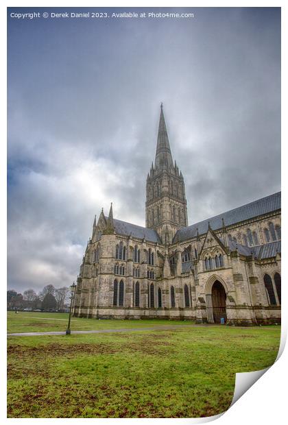 Majestic Salisbury Cathedral Print by Derek Daniel