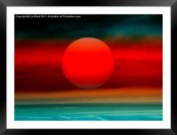 Red Sun Framed Mounted Print by Liz Ward