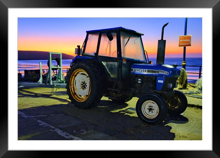 Filey Tractor Sunrise Framed Mounted Print by Steve Smith