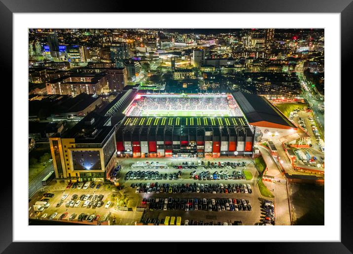 Bramall Lane Night Framed Mounted Print by Apollo Aerial Photography