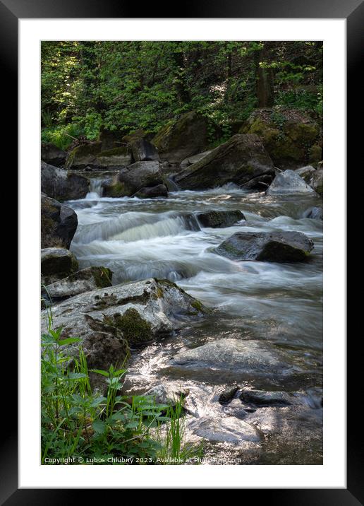 Wild river Doubrava in Czech Republic, Europe. Framed Mounted Print by Lubos Chlubny