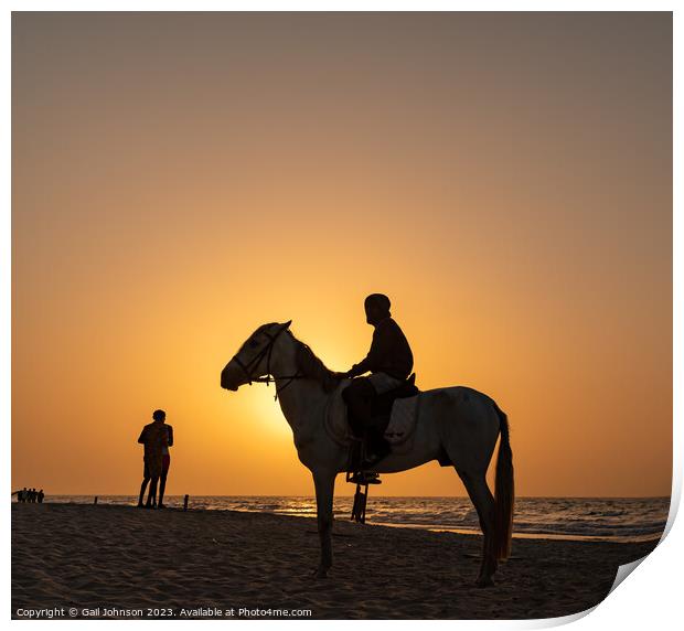 sunset on  Kotu beach The Gambia , Africa Print by Gail Johnson