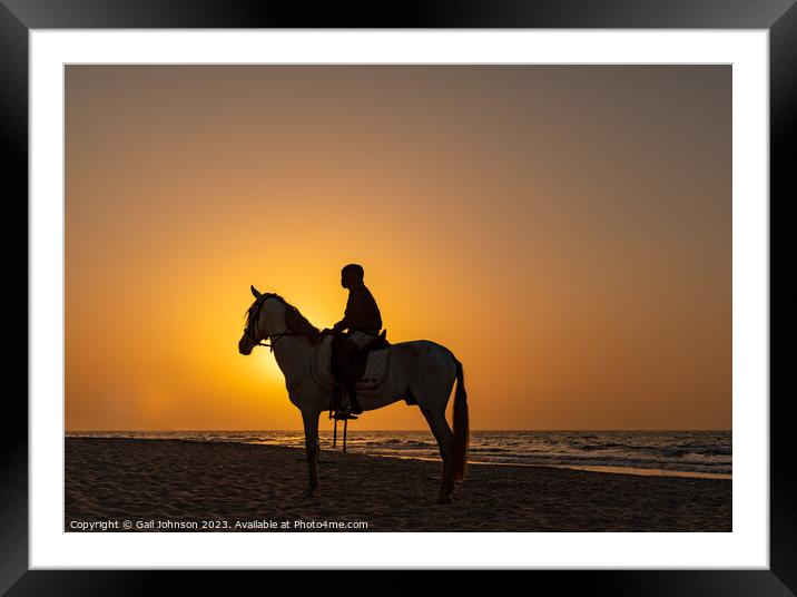 sunset on  Kotu beach The Gambia , Africa Framed Mounted Print by Gail Johnson