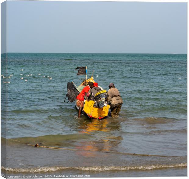 Tanjil Fishing Village, The gambia, Africa Canvas Print by Gail Johnson