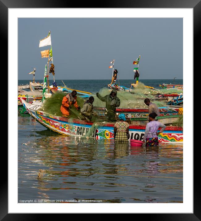 Tanjil Fishing Village, The gambia, Africa Framed Mounted Print by Gail Johnson