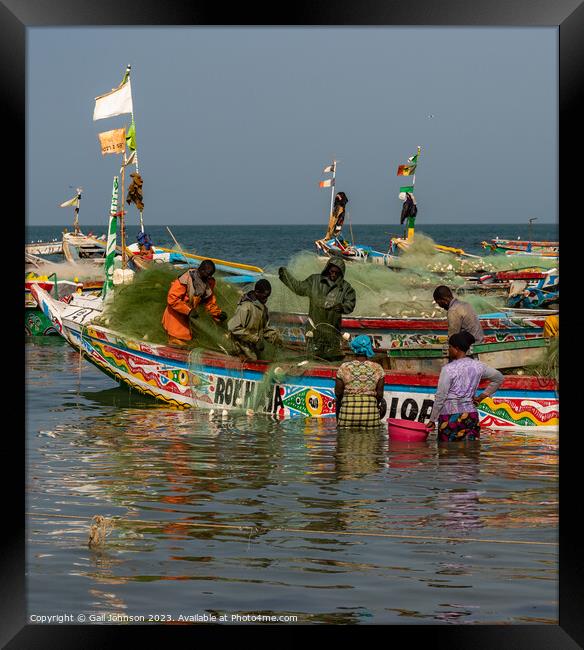 Tanjil Fishing Village, The gambia, Africa Framed Print by Gail Johnson