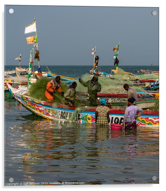 Tanjil Fishing Village, The gambia, Africa Acrylic by Gail Johnson