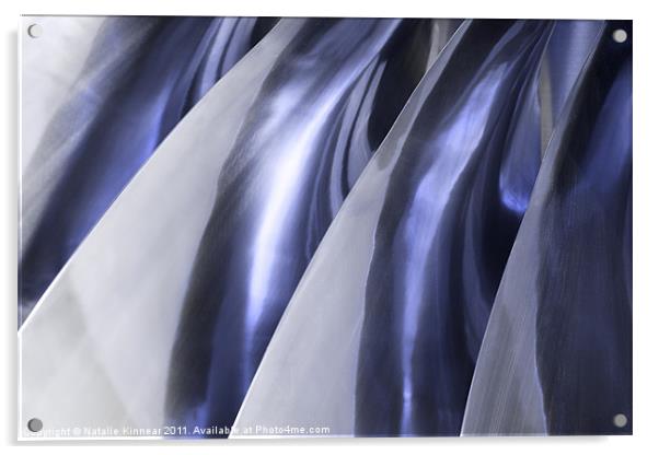 Shine on Metal I - Blue Tones Acrylic by Natalie Kinnear