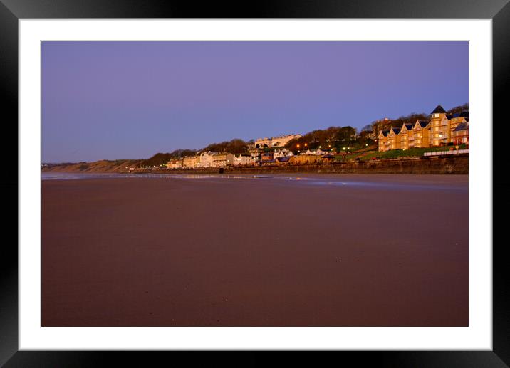Filey Blue Hour Framed Mounted Print by Steve Smith