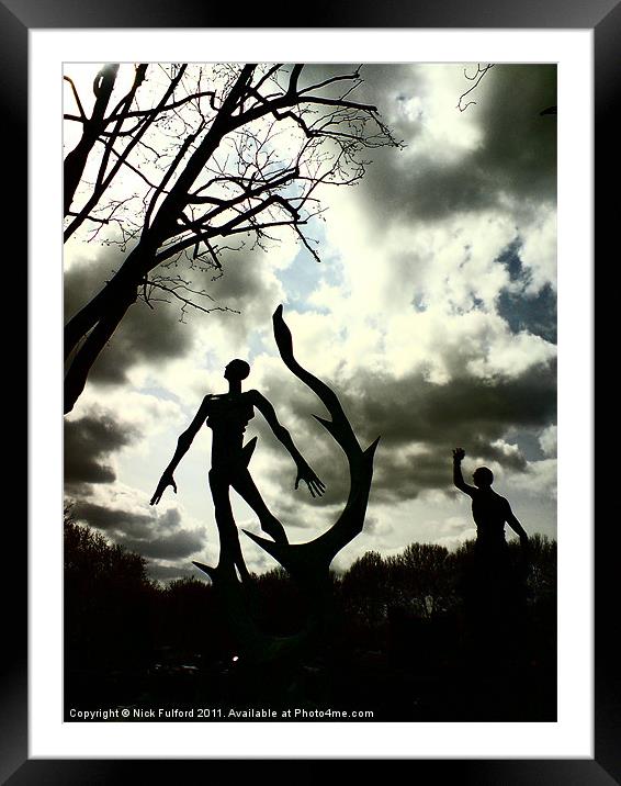 Statue from Pere Lachaise Framed Mounted Print by Nick Fulford