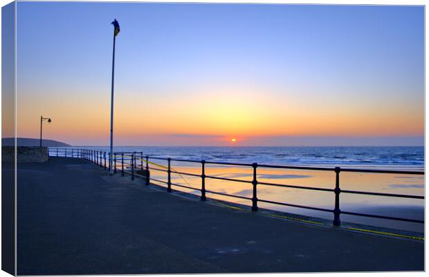 Majestic Sunrise over Filey Brigg Canvas Print by Steve Smith