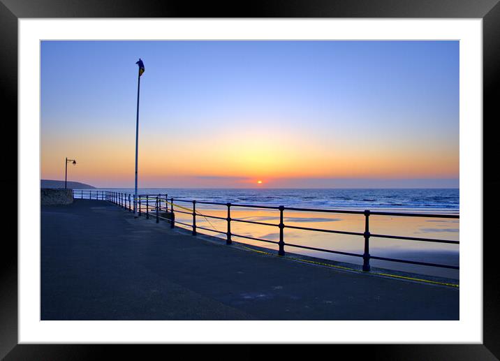 Majestic Sunrise over Filey Brigg Framed Mounted Print by Steve Smith