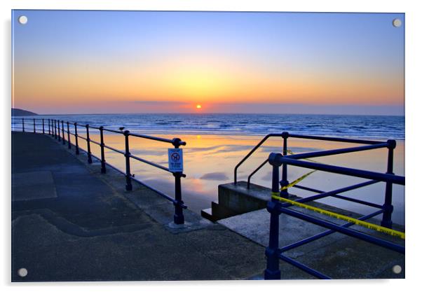 Filey Sunrise Acrylic by Steve Smith