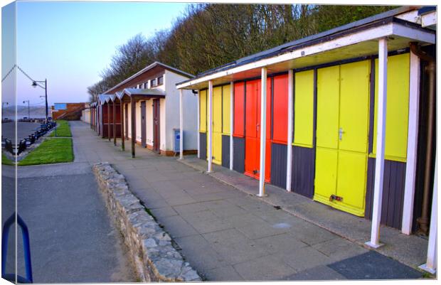 Beach Huts Filey Canvas Print by Steve Smith