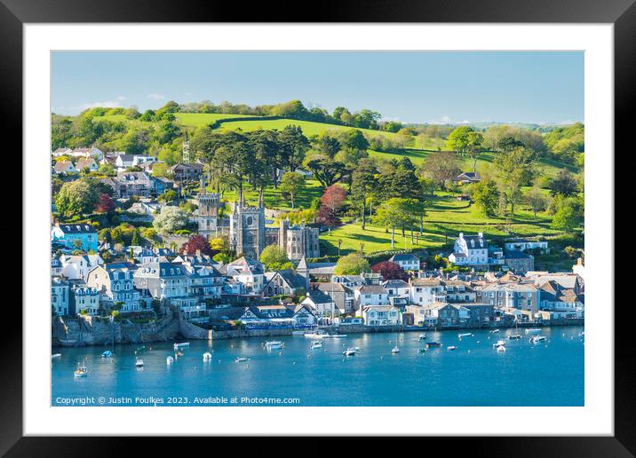 Fowey, from Polruan, South Cornwall Framed Mounted Print by Justin Foulkes