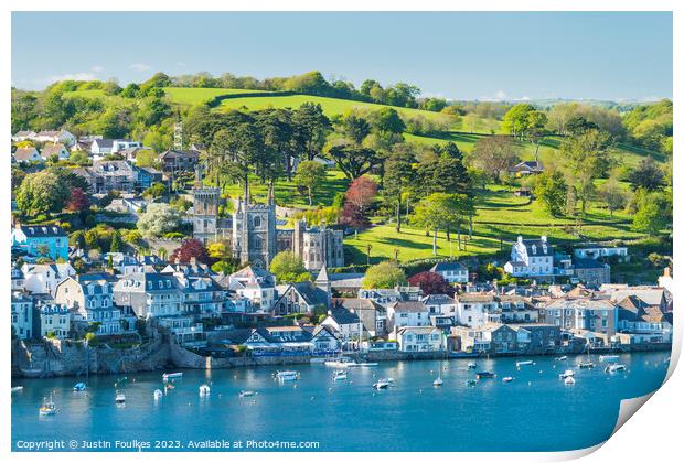 Fowey, from Polruan, South Cornwall Print by Justin Foulkes