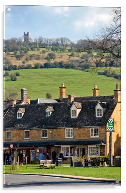 Broadway Cotswolds Worcestershire England UK Acrylic by Andy Evans Photos