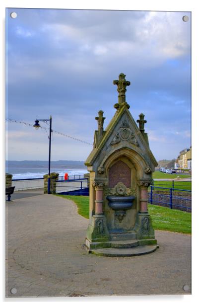 Filey Victorian Water Fountain Acrylic by Steve Smith