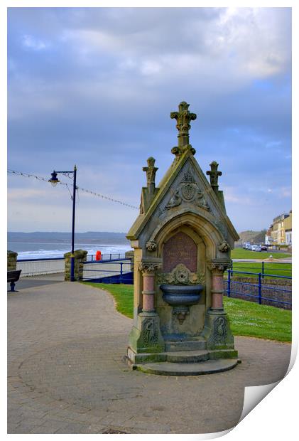 Filey Victorian Water Fountain Print by Steve Smith
