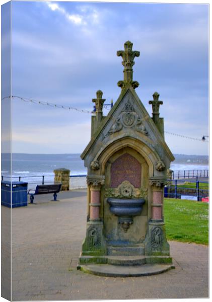 Filey Victorian Water Fountain Canvas Print by Steve Smith
