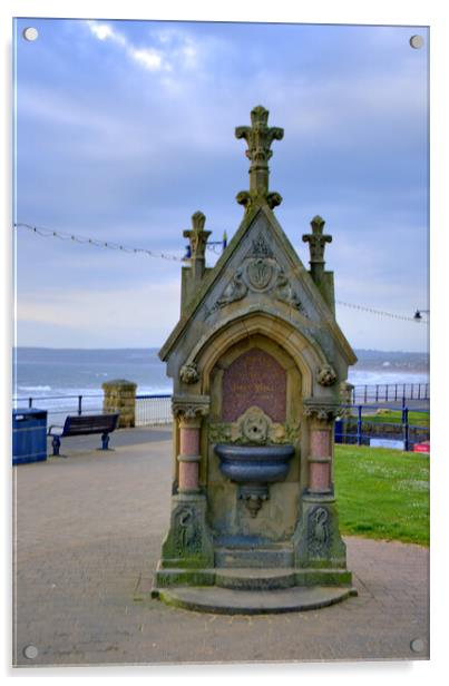 Filey Victorian Water Fountain Acrylic by Steve Smith
