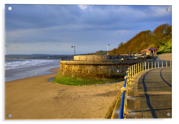 Filey Beach Acrylic by Steve Smith