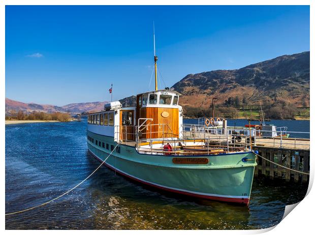 Ullswater Steamers Lady Wakefield Print by Tim Hill