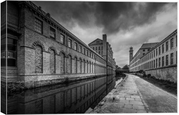 Salts Mill Black and White Canvas Print by Tim Hill