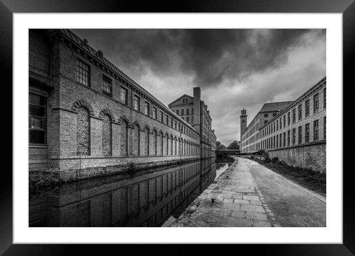 Salts Mill Black and White Framed Mounted Print by Tim Hill