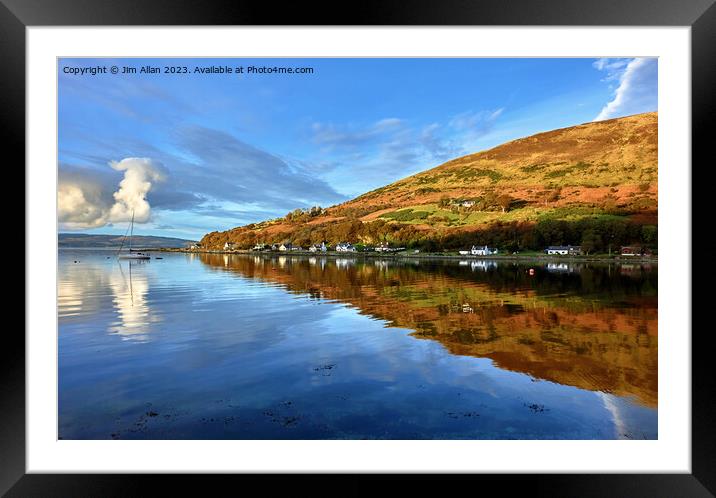 Reflections on Lochranza Bay, Arran. Framed Mounted Print by Jim Allan