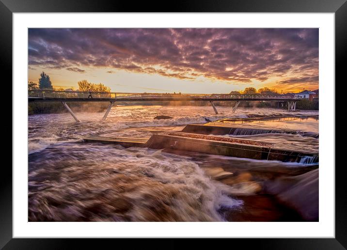 Majestic Sunrise Over Flooded Castleford Framed Mounted Print by Tim Hill