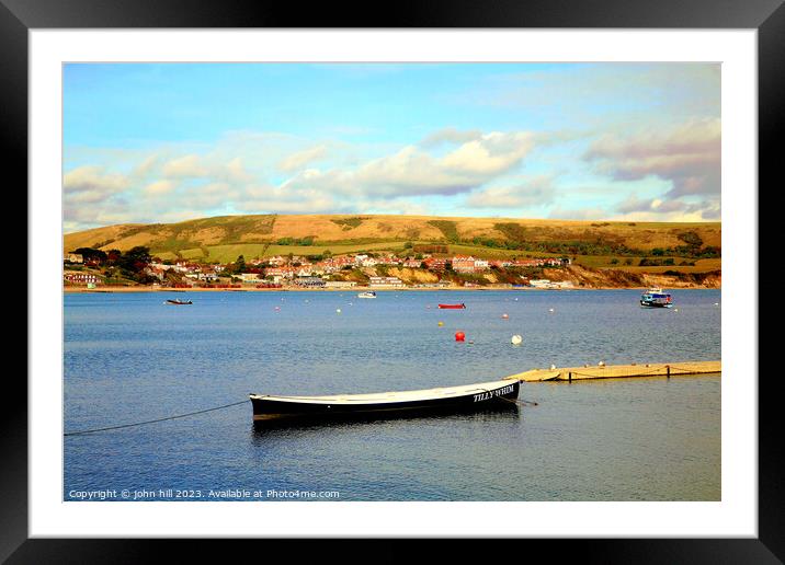 Swanage bay Dorset Framed Mounted Print by john hill