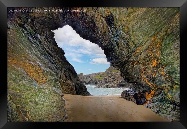 Cornish Cave Framed Print by Stuart Wyatt