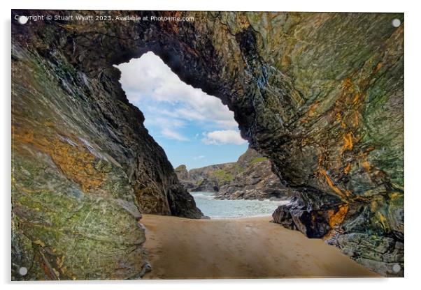 Cornish Cave Acrylic by Stuart Wyatt