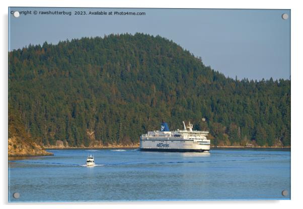 Ferry At Miners Bay BC Acrylic by rawshutterbug 
