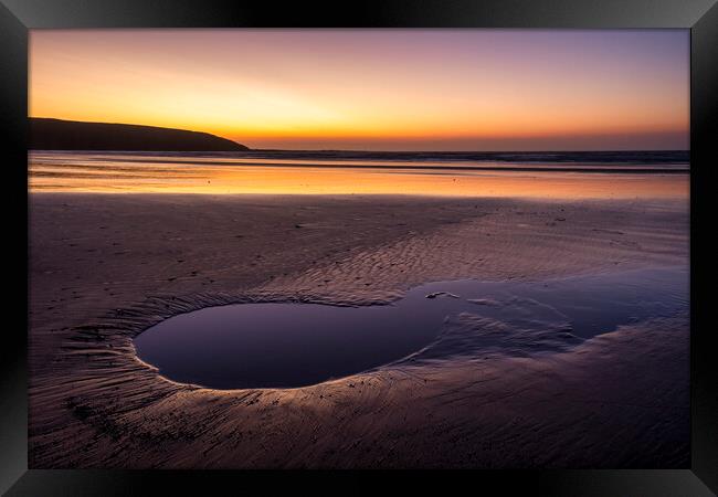 Stunning Sunrise Over Filey Beach Framed Print by Tim Hill