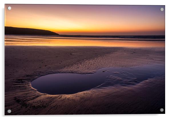 Stunning Sunrise Over Filey Beach Acrylic by Tim Hill