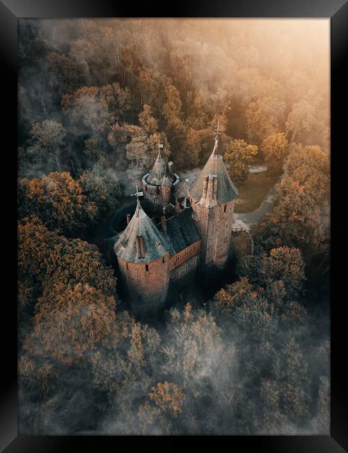 Castell Coch in the mist Framed Print by Jay Huxtable
