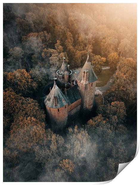 Castell Coch in the mist Print by Jay Huxtable