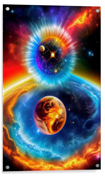 Genesis Unleashes Cosmic Wonders Acrylic by Roger Mechan