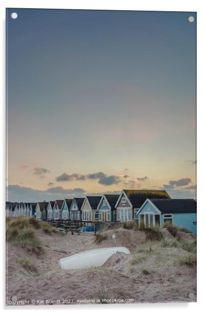 Hengistbury beach huts during sunset Acrylic by KB Photo