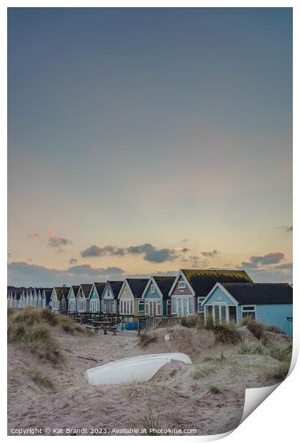 Hengistbury beach huts during sunset Print by KB Photo