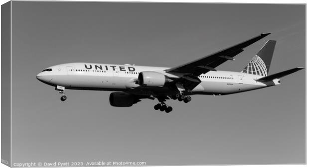 United Airlines Boeing 777 Panorama Canvas Print by David Pyatt