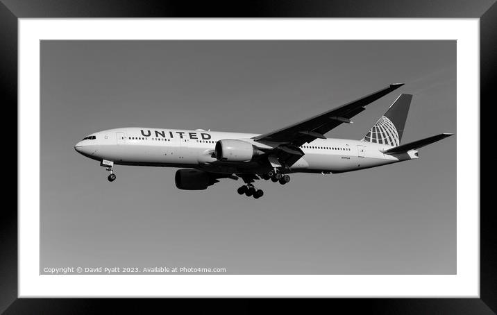 United Airlines Boeing 777 Panorama Framed Mounted Print by David Pyatt