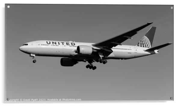 United Airlines Boeing 777 Panorama Acrylic by David Pyatt