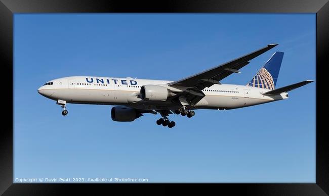 United Airlines Boeing 777 Panorama         Framed Print by David Pyatt